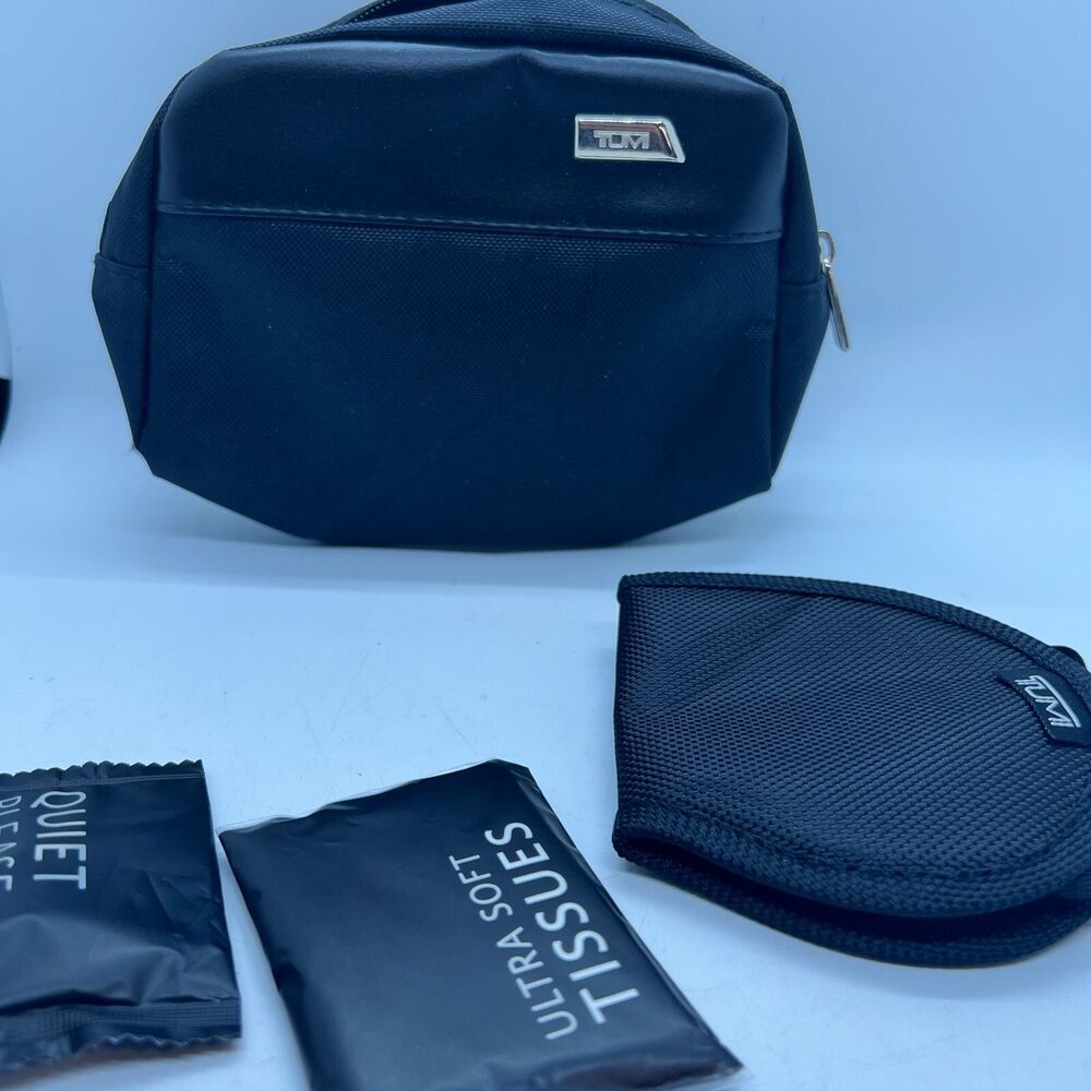 TUMI for Delta Nylon Zippered Pouch Small Toiletry Cosmetic Bag airline plane